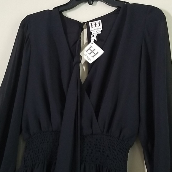 💙HP💙 Haute Hippie Smocked Waist Solid Mini Dress - Picture 10 of 16